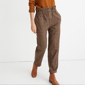 Plaid Paperbag Tapered Pants